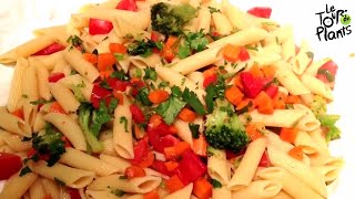 Pasta Primavera Healthy Vegan FatFree OilFree  One Minute Recipes [upl. by Lilllie]