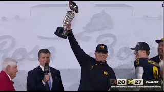 Rose Bowl trophy presentation after Michigan wins in overtime [upl. by Isla]