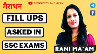 Marathon Of Fill in the blanks asked in SSC Exams  Fill in the blanks  English with Rani Maam [upl. by Stav300]