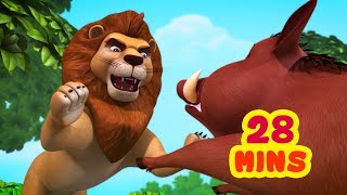 The Lion and the Boar Story  Kids Moral Stories Collection  Infobells [upl. by Aknahs649]