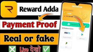 Reward adda app payment proof 2023  Reward adda app payment proof  Reward adda app real or fake [upl. by Jarib]