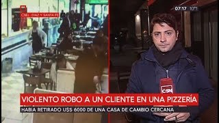 Violento robo a una odontóloga en una pizzería de Palermo parte 1 [upl. by Wenoa142]