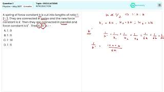 Q1 NEET 2017 Physics  Oscillations Introduction  Key Concepts amp Questions Explained May Edition [upl. by Cayla32]