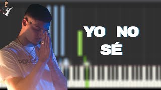 RVFV  YO NO SÉ Prodby Pablomas  Instrumental Piano Tutorial  Partitura  Karaoke  MIDI [upl. by Peppard297]