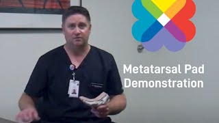 Metatarsal Pad Demonstration  ThedaCare Orthopedic Care [upl. by Theone]