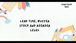 Reorder Level Buffer Stock and Lead time [upl. by Odin]