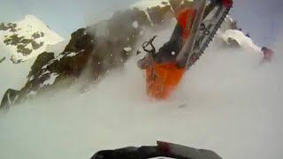 TERRIFYING SNOWMOBILE ACCIDENT ON GOPRO [upl. by Irved373]