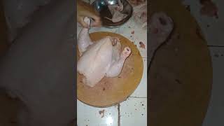 How to cut wing and thigh a chickenayampotongbroiler carapotongayam butcher chicken shorts [upl. by Ddet]