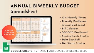 Video Tutorial  Annual BiweeklyFortnightly 20 Updated  Google Sheets Template [upl. by Carrol]