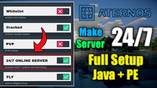 How to make 247 Minecraft Server On Android  Make Java  PE server in Minecraft  Aternos Server [upl. by Esinehs]