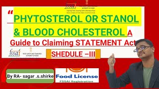 Understanding Phytosterols amp Stanols Lowering Cholesterol Naturally  FSSAI Guidelines for Claims [upl. by Otrevire]