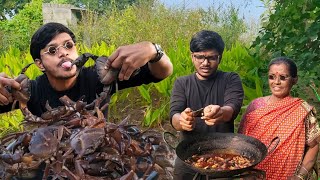 పాచిపోయిన కోడి పెగులతో ఎండ్రికాయల వేటా  Crab curry crabhunting peethalu villageyouthdawath [upl. by Herv]