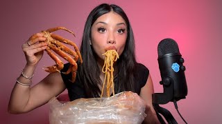 ASMR MY FIRST EVER MUKBANG 😋 SEAFOOD BOIL [upl. by Nnylecoj]