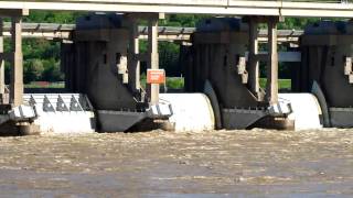 Ohio River flooding at Markland Dam [upl. by Naamann]