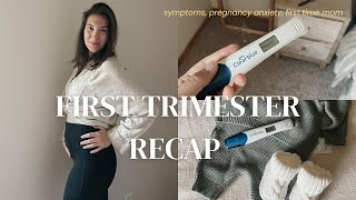 FIRST TRIMESTER RECAP 🍼🤰🏽pregnancy symptoms anxiety spotting gender reveal  bump update [upl. by Emilie]