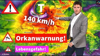 Orkanwarnung Orkanböen bis 140 kmh Unwetter bringt Lebensgefahr Nach Sturm Hitze bis 40 °C [upl. by Pfaff]