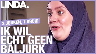 Linda wil een trouwjurk die haar volledig bedekt  2 jurken 1 bruid  LINDA [upl. by Aipotu]