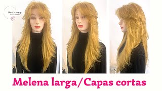 Corte melena muy larga con capas muy cortas [upl. by Sillad]