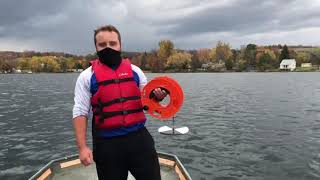 Measuring water clarity using a Secchi Disk or Tube by Noah Czudak Env Bio major at Caz College [upl. by Okia]