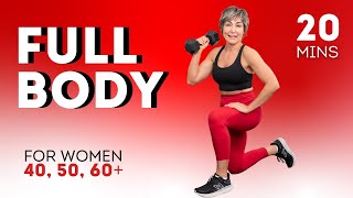 20 min Full Body Dumbbell Workout at Home TRX OPTIONAL for Women Over 40 [upl. by Arielle]