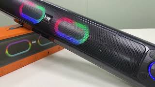 MZ S655 PORTABLE HOME TV SOUNDBAR Dynamic Thunder Sound 1800mAh Battery RGB Light 16 W Soundbar [upl. by Eitac]