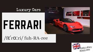 How to pronounce Ferrari in British English  Luxury Cars [upl. by Atilol139]