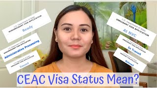 Whats The Meaning of My CEAC Visa Status [upl. by Charleton]