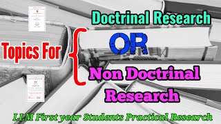 Topics For Doctrinal Research or Non Doctrinal Research [upl. by Eiznik566]