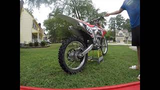 CRF250R Dual Exhaust VS FMF RCT 41 Ti Single Exhaust Comparison [upl. by Everard910]