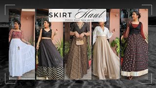 HUGE MYNTRA SKIRT HAUL Ethnic skirt  Maxi skirt  Summer skirt  MUST HAVE ETHNIC SKIRTS HAUL [upl. by Hemingway]