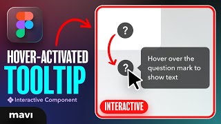 How To Create a TOOLTIP Hover to Show Text Component in Figma Tutorial [upl. by Dnomaj]