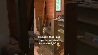 Stringers that I Put Together On Stairs carpenter carpentry woodworking youtube youtubeshorts [upl. by Nagorb607]