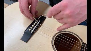 How to Build an Acoustic Guitar  Stringing the Guitar and Set Up [upl. by Anil]