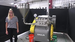 Gaulin Two Stage Stainless Steel Homogenizer Demonstration [upl. by Bennink351]