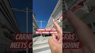 Carnival Mardi Gras and Carnival Sunshine in Nassau Bahamas Cruise Port carnivalcruises [upl. by Herminia]