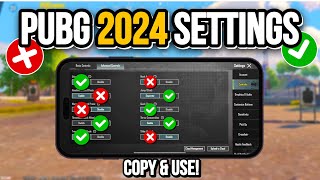 PUBG MOBILE BEST SETTINGS 2024 🔥 THIS WILL CHANGE YOUR GAMING 📚 [upl. by Brunella]