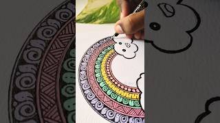 Draw an easy mandala with me 🎨🌈 art shorts colors drawing pastel [upl. by Laamaj702]