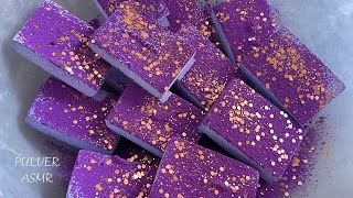 Purple bars💜Collab with dear SparkleBerry  Oddly Satisfying  ASMR  Baking soda [upl. by Farra783]