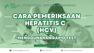 BAGAIMANA CARA PEMERIKSAAN HEPATITIS C HCV MENGGUNAKAN RAPID TEST CASSETE DENGAN MUDAH [upl. by Leesa]