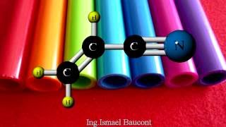 Acrylonitrile 3D Molecule Animation [upl. by Haliek]