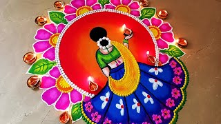 Diwali special big and beautiful rangoli [upl. by Eninnaej179]