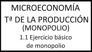 11 Ejercicio básico de monopolio [upl. by Sihon]