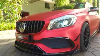 Mercedes Benz W176 Facelift Install Front GT Grille With Rear Blade Kit A45 And Revozport Kit [upl. by Foote]