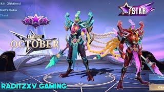 THANKYOU MOONTON FOR THE NEW SKIN DEATHS SHADOW ZHASK NEW STARLIGHT SKINmobile legends [upl. by Eimot]