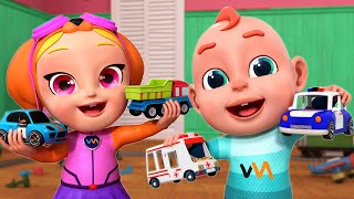 Learn Colors with Little Cars Song  Police Song and More  Rosoo Nursery Rhymes amp Kids Songs [upl. by Eb752]