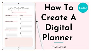 How to Easily Create a Digital Planner  Canva Tutorial  Fillable PDF [upl. by Blanka]