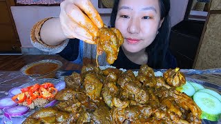 Chicken Gizzard Liver and Feet Mixed Curry  Rice Mukbang [upl. by Ozan]