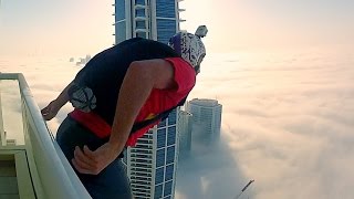 BASE jump into Downtown  Tall Building [upl. by Ydnolem937]