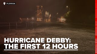 Hurricane Debby The First 12Hours [upl. by Annaohj]