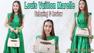 LOUIS VUITTON MARELLE UNBOXING amp REVIEW [upl. by Edris161]